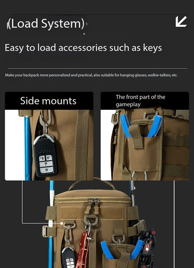 Mochila de Pesca Táctica con Múltiples Compartimentos y Sistema MOLLE - Image 18