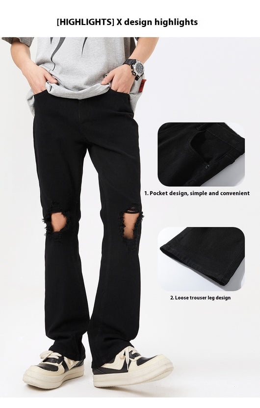 Jeans Negros Rotos Estilo Urbano para Hombre - Image 11