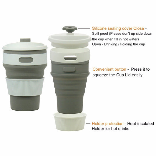 Taza de Viaje Plegable de Silicona - Vaso Colapsible Reutilizable Libre de BPA - Image 15