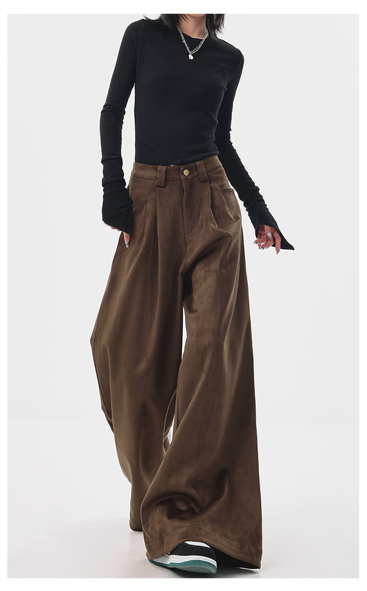 Pantalones Anchos Retro Vintage Marrón para Mujer - Estilo Casual Holgado - Image 13