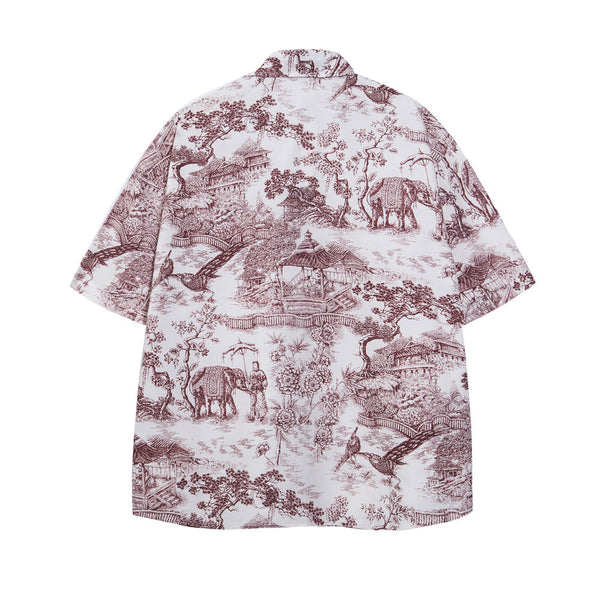 Camisa Estampada Pintura Digital Manga Corta