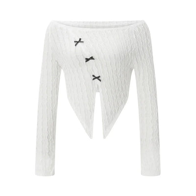 Blusa Ajustada de Cuello Barco y Manga Larga - Image 4