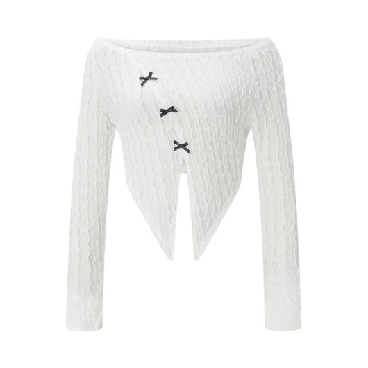 Blusa Ajustada de Cuello Barco y Manga Larga - Image 4