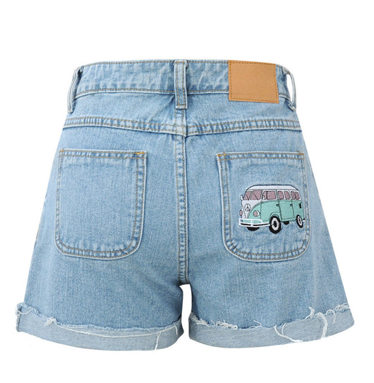 Shorts de Mezclilla Talle Alto con Efecto Desgastado - Image 11