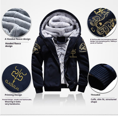 Conjunto Deportivo Dos Piezas Grueso Abrigo Polar para Hombre Talla Grande - Image 17