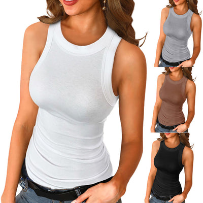 Camiseta Básica sin Mangas Cuello Redondo para Mujer - Comodidad Deportiva