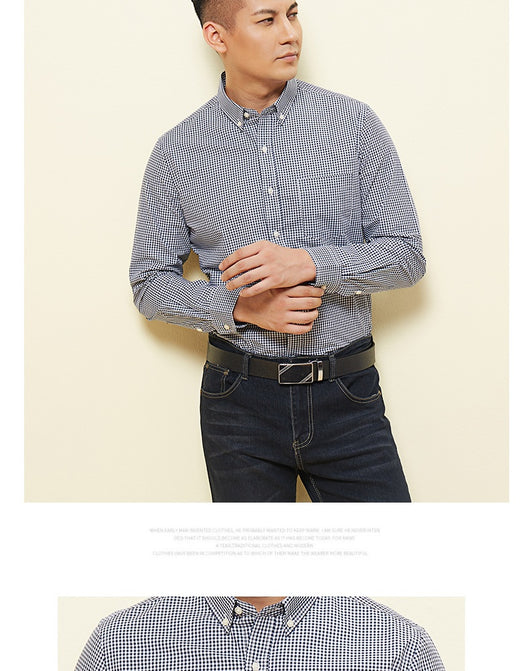 Camisa Casual de Algodón a Cuadros para Hombre - Manga Larga Transpirable Otoño - Image 19