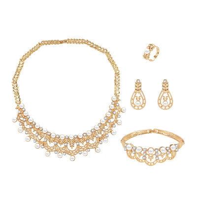 Juego de Collar y Aretes de Aleación Elegante - 4 Piezas - Image 7