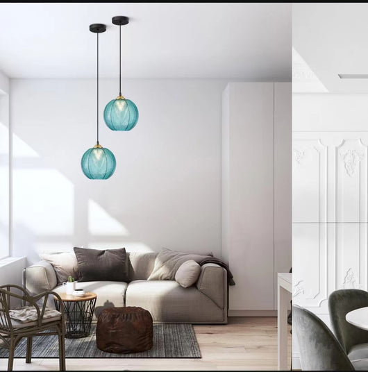 Lámpara Colgante de Cristal con Patrón de Hojas para Dormitorio - Image 25