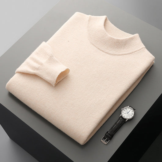 Suéter de Cuello Medio en Lana para Hombre - Pullover Ligero Otoño Invierno - Image 7