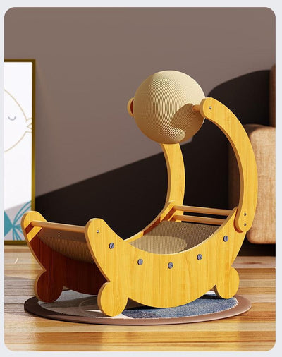 Tabla Rascadora para Gatos con Forma de Luna y Pelota Interactiva - Image 16