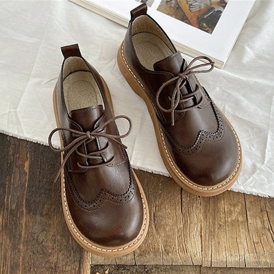Zapatos Oxford Retro para Mujer con Tacón Robusto y Detalles Calados - Image 11