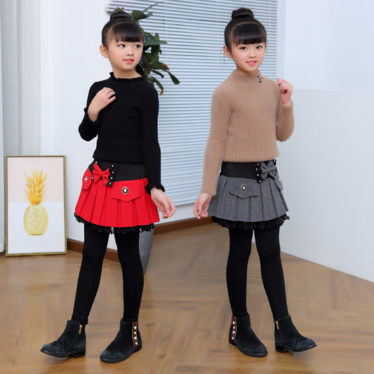Leggings Térmicos con Forro de Felpa y Detalle de Moño Brillante