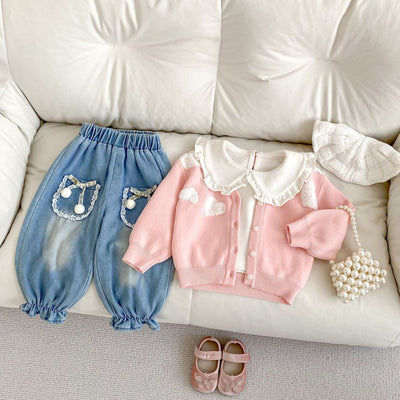 Suéter Abrigo para Bebé Niña con Bordado Love - Image 2