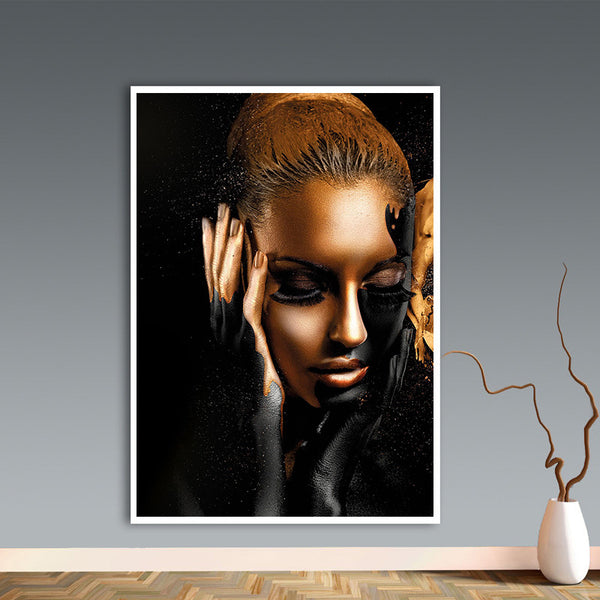 Cuadro Moderno Mujer Africana HD - Lienzo sin Marco para Decoración de Pared