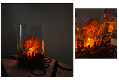 Lámpara Nocturna Decorativa Explosión Atómica - Artesanía en Resina - Image 7