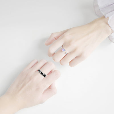 Anillo de Plata Esterlina Planeta Amor para Parejas - Image 5