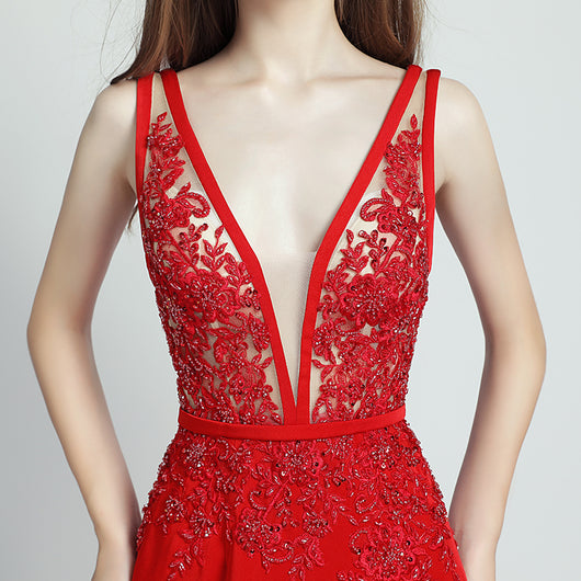 Vestido Largo de Encaje con Perlas - Estilo Temperamento Elegante - Image 12