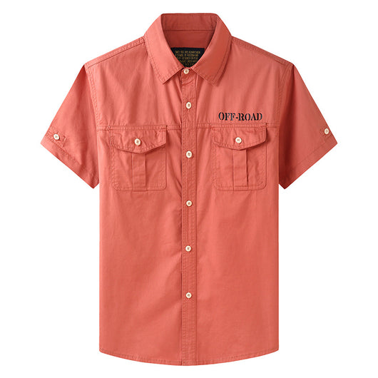 Camisa Casual de Algodón Hombre - Corte Relajado con Solapa Estilo Workwear - Image 4