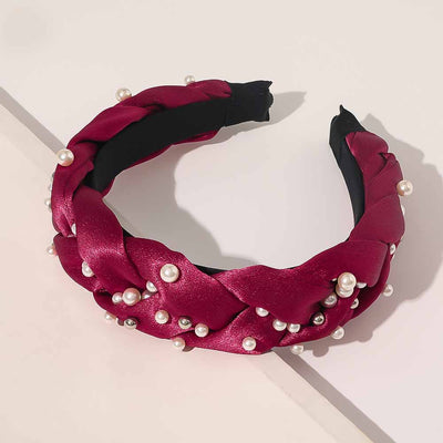 Diadema Ancha Cruzada con Nudo y Perlas - Image 15