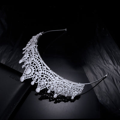 Diadema de Novia con Coronita de Circonitas - Image 4