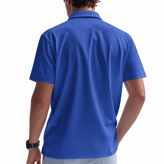 Polo Deportivo Hombre Cuello V Tejido Waffle Manga Corta Suelta - Image 32