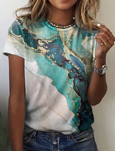 Blusa Retro Abstracta con Estampado Europeo Moderno - Image 7