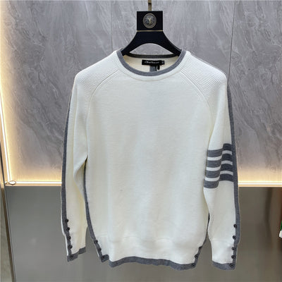 Suéter de Cuello Redondo a Rayas - Pullover Versátil para Hombre Joven - Image 38