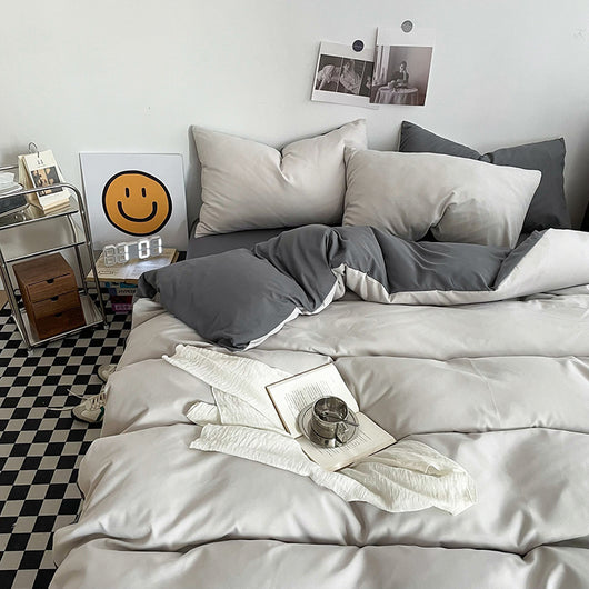 Juego de Cama de Algodón Lavado con Bloques de Color Coordinado - Image 7