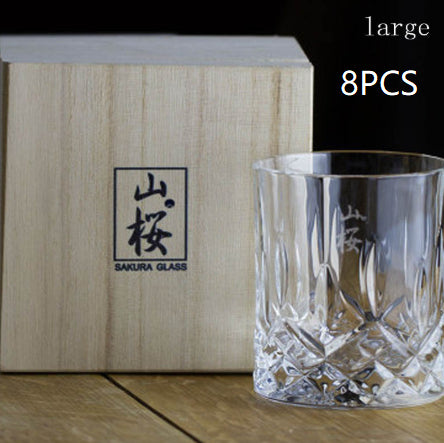 Vaso de Whiskey de Cristal Japonés Estilo Minimalista con Caja de Madera - Image 11
