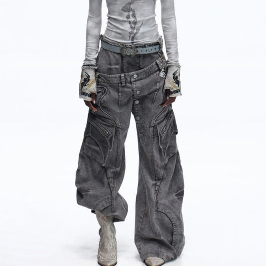 Pantalones de Trabajo Canvas Teñidos Asute con Cierre Diagonal y Cintura Reforzada - Image 8