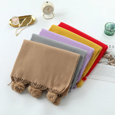 Capa Elegante para Mujer con Pompones - Mezcla de Cachemira y Lana - Image 28