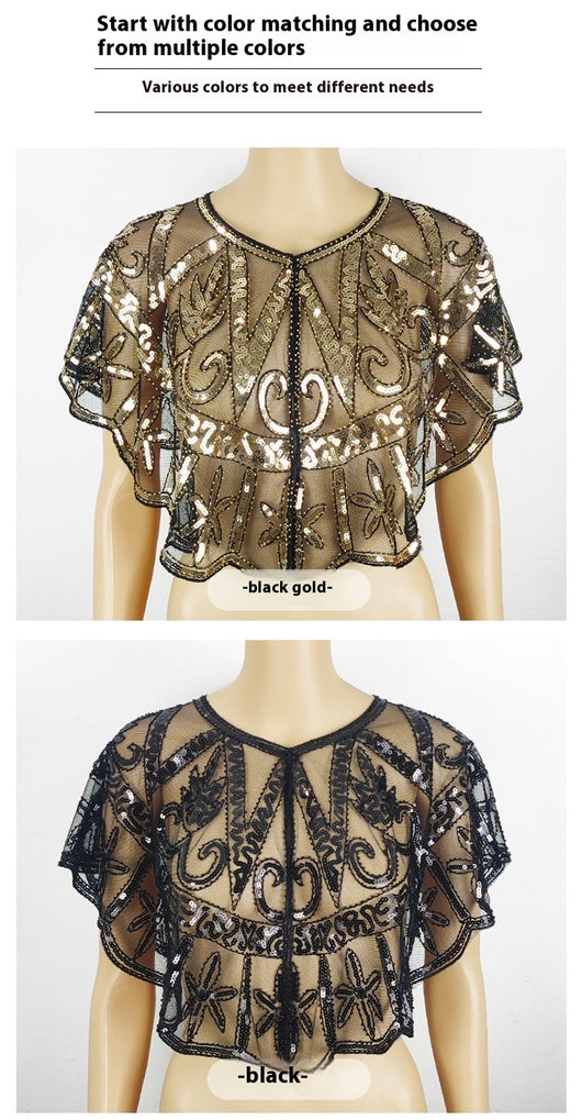 Capa Brillante con Lentejuelas y Malla para Mujer - Image 17