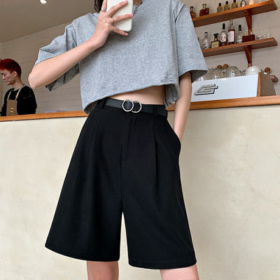 Shorts Mujer Talle Alto Estilo Hong Kong Verano Casual Cintura Ancha - Image 3