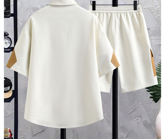 Conjunto de Traje Estilo Chino para Hombre - Camisa Manga Corta y Shorts Verano - Image 20