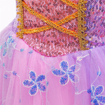 Vestido de Princesa Rapunzel con Mangas Abullonadas en Púrpura - Image 18
