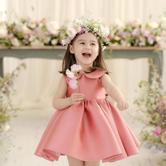 Vestido Esponjoso de Verano Estilo Occidental para Bebé - Diseño Floral Cumpleaños