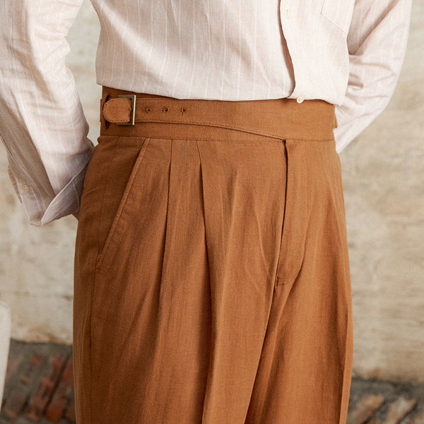 Pantalón Recto de Talle Alto en Tencel Algodón - Cómodo y Transpirable