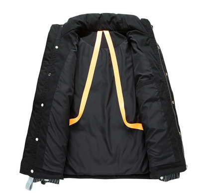 Chaqueta Acolchada Suelta a Rayas para Hombre - Image 9