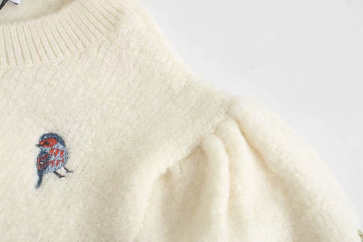 Cardigan Corto Tejido con Bordado para Otoño e Invierno - Image 14