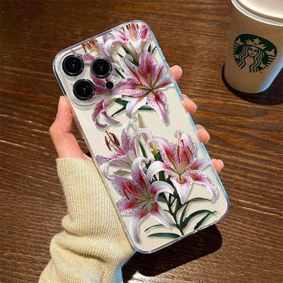 Funda Transparente TPU con Flores para Teléfono - Image 10