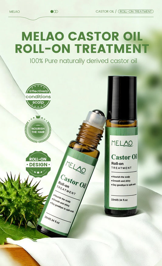 Aceite de Ricino Roll-On 10ml - Sérum Regenerador para Crecimiento Capilar y Cuero Cabelludo