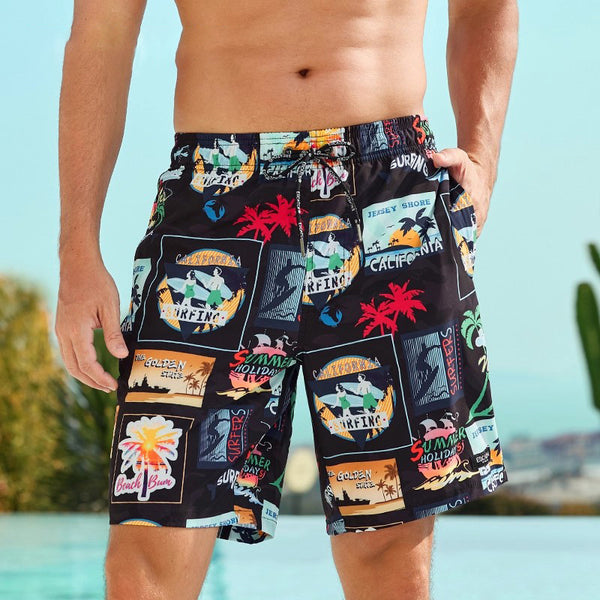 Shorts de Playa para Parejas con Estampado Digital de Secado Rápido