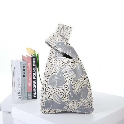 Bolsa de Compras Tejida a Cuadros con Rayas en Contraste - Image 30