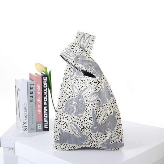 Bolsa de Compras Tejida a Cuadros con Rayas en Contraste - Image 30