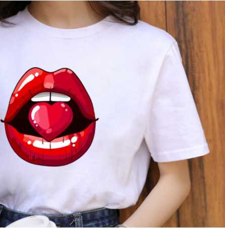 Blusa Estampada con Leopardo y Labios - Estilo Western Casual para Mujer - Image 57
