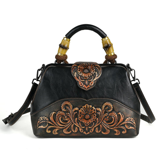 Bolso Crossbody de Cuero con Grabado Retro y Cierre Magnético - Image 26