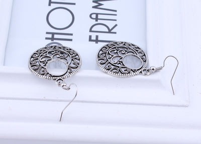 Aretes de Plata Tibetana Calados Estilo Étnico - Image 7