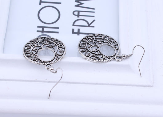 Aretes de Plata Tibetana Calados Estilo Étnico - Image 7