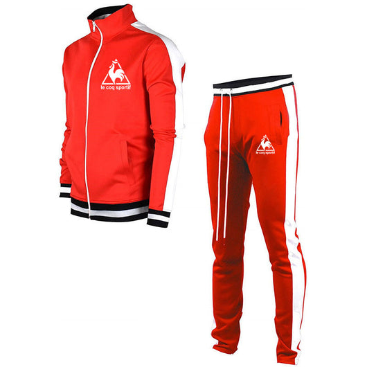 Conjunto Deportivo Casual para Hombre con Chaqueta Color Block y Cuello Alto